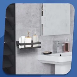 Roegaarden Doucherek Zonder Boren - Doucherekjes - Hangend - Zwart RVS - 23 CM -Badkamer Wijs 1200x1200 2502