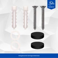 SanitairXL - Doucherek Zwart RVS - 50 Cm Breed - Badkamer Rekje - Douche Rekje - Wandrekje - Hangend Doucherek - Keuken Wandrek -Badkamer Wijs 1200x1200 2507