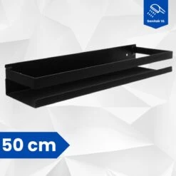 SanitairXL - Doucherek Zwart RVS - 50 Cm Breed - Badkamer Rekje - Douche Rekje - Wandrekje - Hangend Doucherek - Keuken Wandrek -Badkamer Wijs 1200x1200 2508