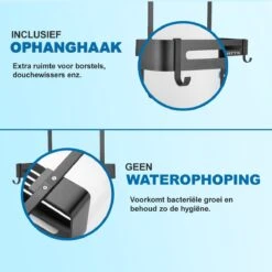 WITTS Doucherek - 2 Laags - Doucherek Zonder Boren - Doucherek Hangend - Doucherekje – Roestvrijj 14 WITTS Doucherek - 2 Laags - Doucherek Zonder Boren - Doucherek Hangend - Doucherekje – Roestvrijj -Badkamer Wijs 1200x1200 2511