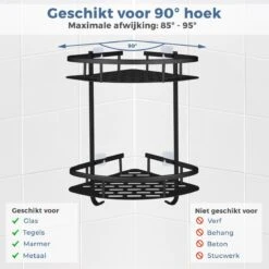 Merkloos Zelfklevend Doucherek 2 Laags - Ophangbaar Hoek Badrek Met Zuignap - Hangend Badkamer Rekje - Douchemandje - Geschikt Voor Muur/Wand Bevestiging - Ophangen Zonder Boren En Schroeven - Roestvrij - Mat Zwart 13 Merkloos Zelfklevend Doucherek 2 Laags - Ophangbaar Hoek Badrek Met Zuignap - Hangend Badkamer Rekje - Douchemandje - Geschikt Voor Muur/Wand Bevestiging - Ophangen Zonder Boren En Schroeven - Roestvrij - Mat Zwart -Badkamer Wijs 1200x1200 2519