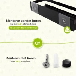 Doucherek Zwart 30 CM - Badkamer Rekje Douche - Zonder Boren - Douchemandje -Badkamer Wijs 1200x1200 2531