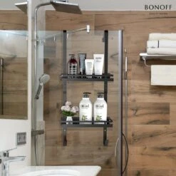 Bonoff Doucherek Zwart – 2 Laags - Doucherek Zonder Boren - Zwart – Doucherek Hangend - Badkamerrek –RVS – Badkamer Accessoires – Stijlvol 19 Bonoff Doucherek Zwart – 2 Laags - Doucherek Zonder Boren - Zwart – Doucherek Hangend - Badkamerrek –RVS – Badkamer Accessoires – Stijlvol -Badkamer Wijs 1200x1200 2565