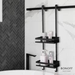 Bonoff Doucherek Zwart – 2 Laags - Doucherek Zonder Boren - Zwart – Doucherek Hangend - Badkamerrek –RVS – Badkamer Accessoires – Stijlvol 20 Bonoff Doucherek Zwart – 2 Laags - Doucherek Zonder Boren - Zwart – Doucherek Hangend - Badkamerrek –RVS – Badkamer Accessoires – Stijlvol -Badkamer Wijs 1200x1200 2566