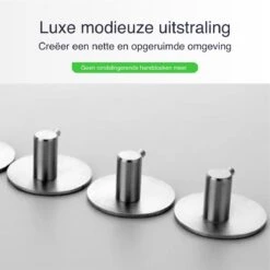 4x Handdoekhaakjes (Zelfklevend) Van RVS Zilver – Zelfklevende Haakjes – Wandhaak – Handdoekhouder – Ophanghaken Voor Keuken Of Badkamer (Accessoires) -Badkamer Wijs 1200x1200 260