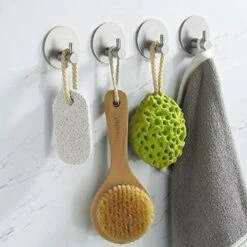 4x Handdoekhaakjes (Zelfklevend) Van RVS Zilver – Zelfklevende Haakjes – Wandhaak – Handdoekhouder – Ophanghaken Voor Keuken Of Badkamer (Accessoires) -Badkamer Wijs 1200x1200 261