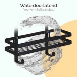 Goliving Doucherek - Doucherek Zonder Boren - Hangend Doucherek - RVS - Twee Laags - Zwart 12 Goliving Doucherek - Doucherek Zonder Boren - Hangend Doucherek - RVS - Twee Laags - Zwart -Badkamer Wijs 1200x1200 2611