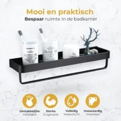Merkloos Doucherek Zonder Boren 2x 30 Cm – Doucherek – Doucherek Hangend – Badkamerrek – Zonder Boren – IP68 Waterdicht – 4KG Draagkracht – Zwart RVS 22 Merkloos Doucherek Zonder Boren 2x 30 Cm – Doucherek – Doucherek Hangend – Badkamerrek – Zonder Boren – IP68 Waterdicht – 4KG Draagkracht – Zwart RVS -Badkamer Wijs 1200x1200 2629