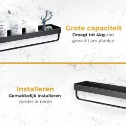 Merkloos Doucherek Zonder Boren 2x 30 Cm – Doucherek – Doucherek Hangend – Badkamerrek – Zonder Boren – IP68 Waterdicht – 4KG Draagkracht – Zwart RVS 23 Merkloos Doucherek Zonder Boren 2x 30 Cm – Doucherek – Doucherek Hangend – Badkamerrek – Zonder Boren – IP68 Waterdicht – 4KG Draagkracht – Zwart RVS -Badkamer Wijs 1200x1200 2630