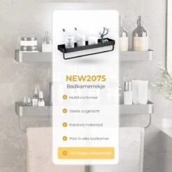 Merkloos Doucherek Zonder Boren 2x 30 Cm – Doucherek – Doucherek Hangend – Badkamerrek – Zonder Boren – IP68 Waterdicht – 4KG Draagkracht – Zwart RVS 25 Merkloos Doucherek Zonder Boren 2x 30 Cm – Doucherek – Doucherek Hangend – Badkamerrek – Zonder Boren – IP68 Waterdicht – 4KG Draagkracht – Zwart RVS -Badkamer Wijs 1200x1200 2632