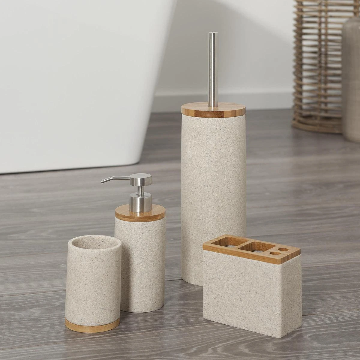 Sealskin Grace Tandenborstelhouder Vrijstaand - Zand 7 Sealskin Grace Tandenborstelhouder Vrijstaand - Zand - Afbeelding 5