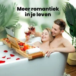 RelaxTub® Badplank - Badplank Voor In Bad - Badrek - Verstelbaar - Anti Slip - Badplank Bamboe - Badplank Hout - Badrekje Inclusief Boekenhouder, Tablethouder & Spiegel -Badkamer Wijs 1200x1200 2716