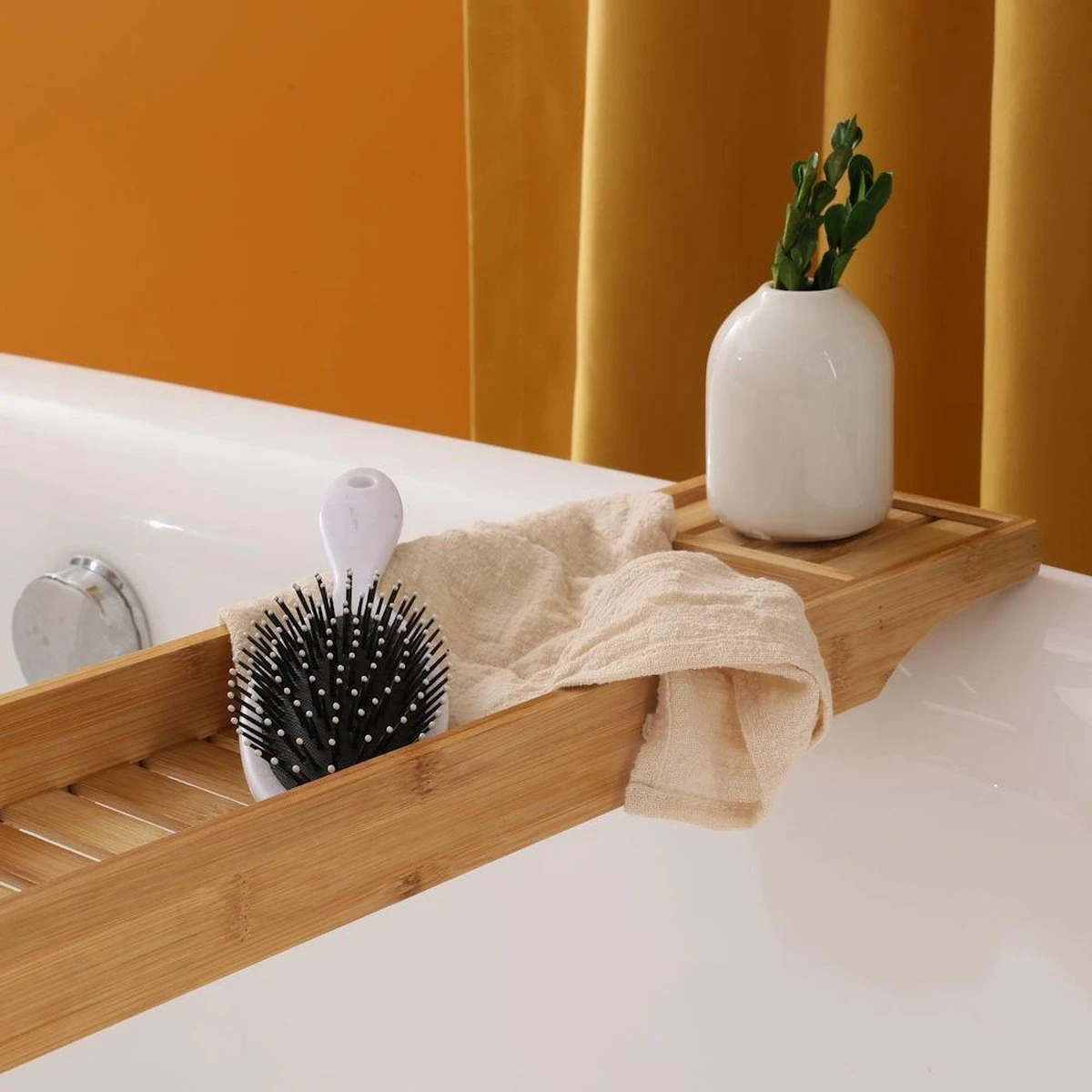 Merkloos Decopatent® Badrekje Voor Over Bad - 70 Cm - Bamboe Hout - Badrek - Badplank - Badbrug - Basic Bad Tafeltje Voor In Bad - Naturel 5 Merkloos Decopatent® Badrekje Voor Over Bad - 70 Cm - Bamboe Hout - Badrek - Badplank - Badbrug - Basic Bad Tafeltje Voor In Bad - Naturel - Afbeelding 3