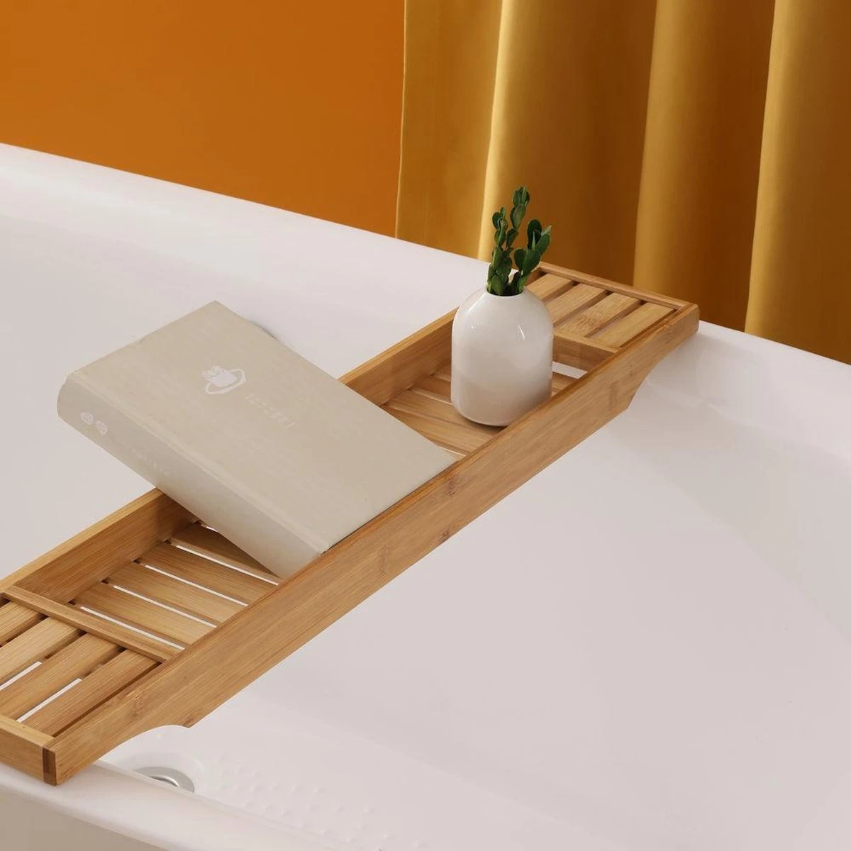 Merkloos Decopatent® Badrekje Voor Over Bad - 70 Cm - Bamboe Hout - Badrek - Badplank - Badbrug - Basic Bad Tafeltje Voor In Bad - Naturel 6 Merkloos Decopatent® Badrekje Voor Over Bad - 70 Cm - Bamboe Hout - Badrek - Badplank - Badbrug - Basic Bad Tafeltje Voor In Bad - Naturel - Afbeelding 4