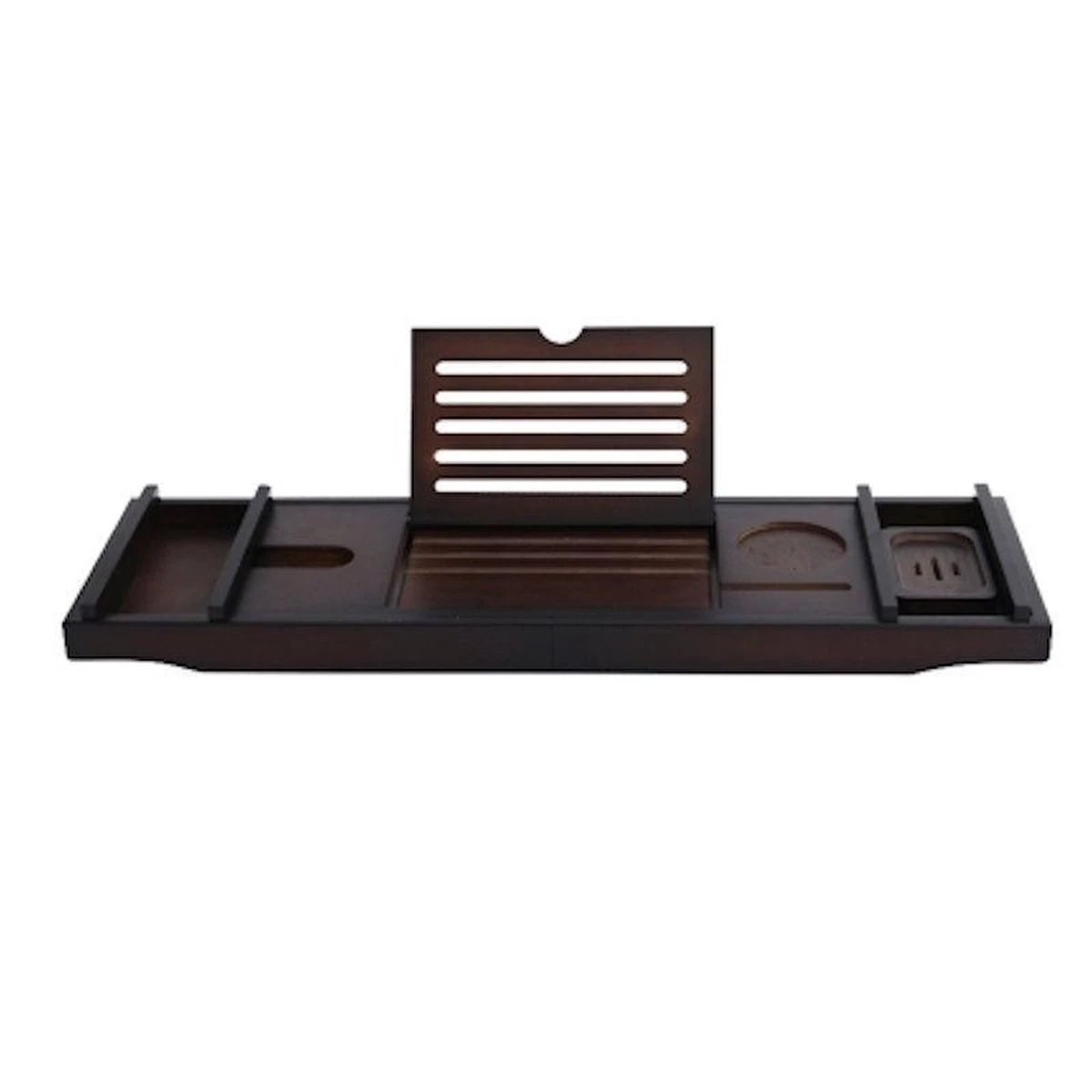 Merkloos Decopatent® Badplank - Uitschuifbaar 75 -> 110 Cm - Verstelbaar Bamboe Badrekje Voor In Bad - Boekenhouder - Tablethouder - Bruin 4 Merkloos Decopatent® Badplank - Uitschuifbaar 75 -> 110 Cm - Verstelbaar Bamboe Badrekje Voor In Bad - Boekenhouder - Tablethouder - Bruin - Afbeelding 2