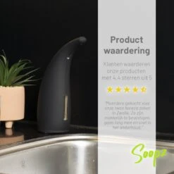 Soopz Black Graphite Classic - Automatische Zeepdispenser - No Touch Sensor - Mat Zwart - 300ml – Zeeppompje -Badkamer Wijs 1200x1200 2817