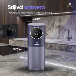 Lavrai - Automatische Zeepdispenser - Zeeppompje - Met LCD Scherm - Opldaadbaar - En Infrarood Sensor -Badkamer Wijs 1200x1200 2835