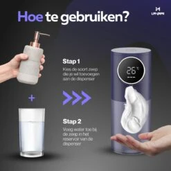 Lavrai - Automatische Zeepdispenser - Zeeppompje - Met LCD Scherm - Opldaadbaar - En Infrarood Sensor -Badkamer Wijs 1200x1200 2838