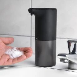 MikaMax Automatische Zeepdispenser - Zeeppompje - Oplaadbaar - Foam Technologie - Infrarood Sensor - Mat Zwart - 350ml -Badkamer Wijs 1200x1200 2855