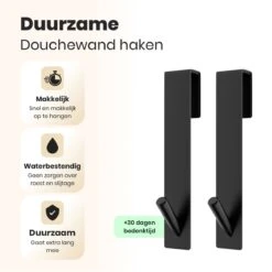 NovaQ Handoekhaakjes - Handoekhouder- Zwart - Douchewand Haak - Set Van 2 Stuks 12 NovaQ Handoekhaakjes - Handoekhouder- Zwart - Douchewand Haak - Set Van 2 Stuks -Badkamer Wijs 1200x1200 288
