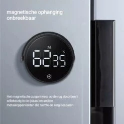 Merkloos Douchetimer - Douchewekker - Magnetisch - Digitaal - Spatwaterdicht - Zwart -Badkamer Wijs 1200x1200 2894