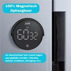 Jork - Douche Timer - Douchetimer - Badkamer Klok - Doucheklok - Kookwekker Analoog - Douchetimer 5 Minuten - Douchetimer Waterdicht - Inclusief Batterijen - 3x AAA - IPX8 Waterdicht -Badkamer Wijs 1200x1200 2898