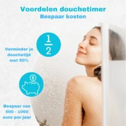 Jork - Douche Timer - Douchetimer - Badkamer Klok - Doucheklok - Kookwekker Analoog - Douchetimer 5 Minuten - Douchetimer Waterdicht - Inclusief Batterijen - 3x AAA - IPX8 Waterdicht -Badkamer Wijs 1200x1200 2900