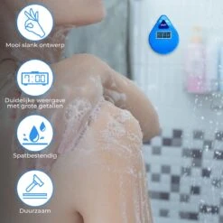 Merkloos Douche Timer - Timer Douche - Water Besparend - Tijd Besparend - Showertimer - Douche Wekker - Douche Klok - Douche Timer Digitaal - Douchetimer 5 Minuten - Spatwaterdichte Timer -Badkamer Wijs 1200x1200 2902