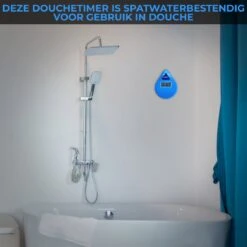 Merkloos Douche Timer - Timer Douche - Water Besparend - Tijd Besparend - Showertimer - Douche Wekker - Douche Klok - Douche Timer Digitaal - Douchetimer 5 Minuten - Spatwaterdichte Timer -Badkamer Wijs 1200x1200 2903