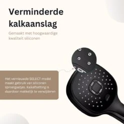 Belliese Doucheset Select - Luxe Douchekop - Doucheslang - Douchekophouder - Douchekop Met Slang - Waterbesparende Douchekop - Badkamer Accessoires - Montage Zonder Boren - 3 Standen - Zwart - Select Knop -Badkamer Wijs 1200x1200 3062