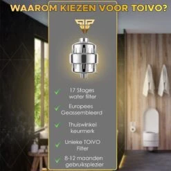 Toivo Douchefilter 17 Stages - Zilver - Incl. Montagetape En Rubberen Ringen - Waterfilter Voor Douchekop - Shower Filter - Waterfilter - Kraanfilter -Badkamer Wijs 1200x1200 3064