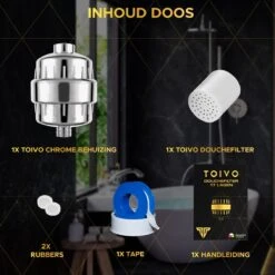 Toivo Douchefilter 17 Stages - Zilver - Incl. Montagetape En Rubberen Ringen - Waterfilter Voor Douchekop - Shower Filter - Waterfilter - Kraanfilter -Badkamer Wijs 1200x1200 3068