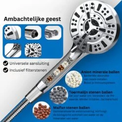Ionische Dubbelzijdige Douchekop XL | 10 Straalsoorten | Antibacterieel | Antikalk Bescherming | Waterbesparend | Chrome -Badkamer Wijs 1200x1200 3075