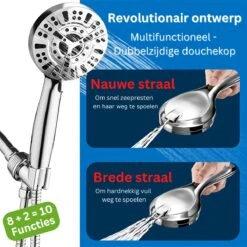Ionische Dubbelzijdige Douchekop XL | 10 Straalsoorten | Antibacterieel | Antikalk Bescherming | Waterbesparend | Chrome -Badkamer Wijs 1200x1200 3076