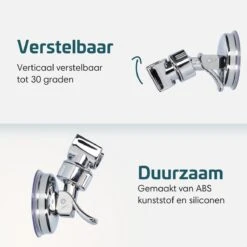 Moodcare® Verplaatsbare Douchekophouder Zelfklevend - Chroom – Douchekop Houder Zonder Boren – Wandhouder Douchekop Zuignap 13 Moodcare® Verplaatsbare Douchekophouder Zelfklevend - Chroom – Douchekop Houder Zonder Boren – Wandhouder Douchekop Zuignap -Badkamer Wijs 1200x1200 3089