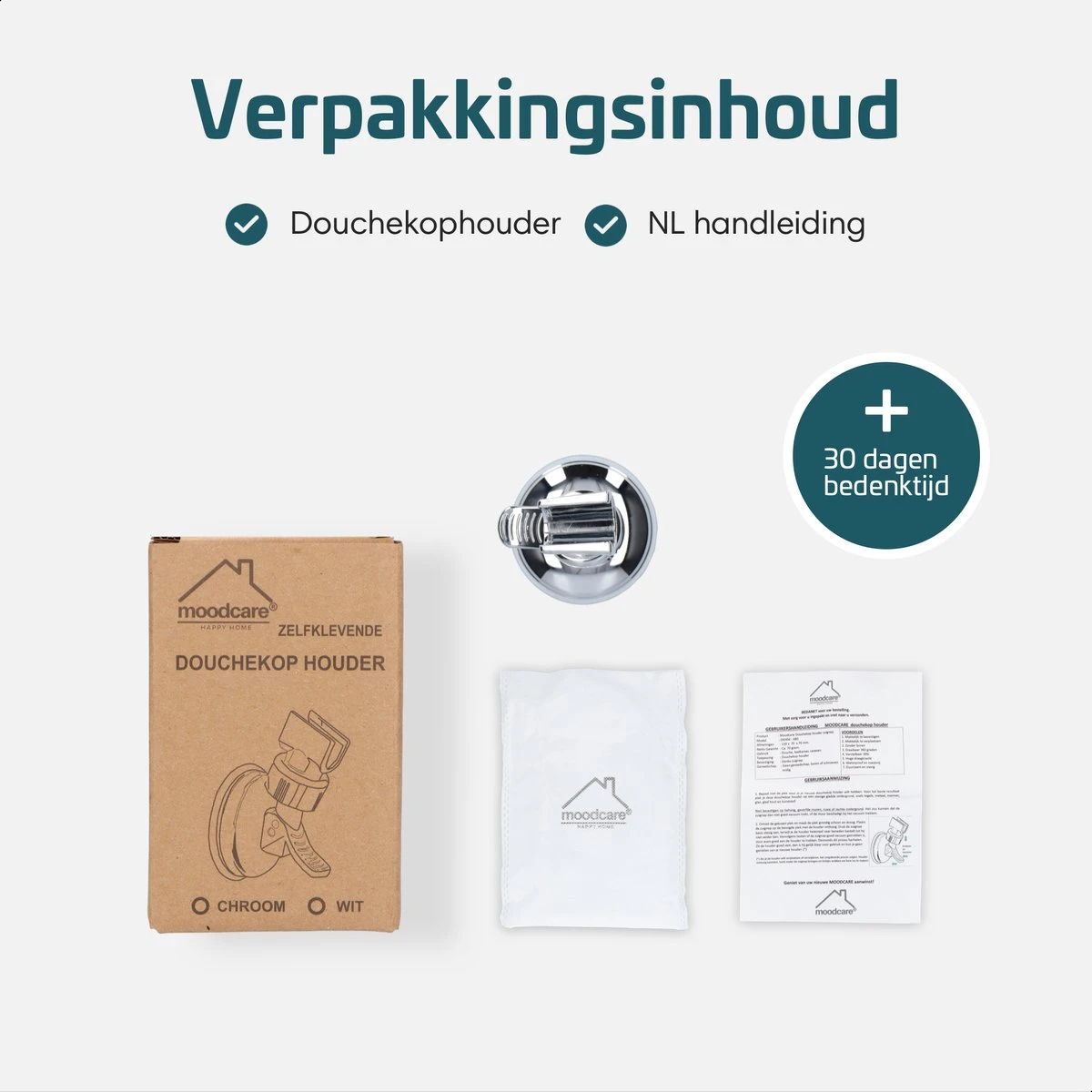 Moodcare® Verplaatsbare Douchekophouder Zelfklevend - Chroom – Douchekop Houder Zonder Boren – Wandhouder Douchekop Zuignap 9 Moodcare® Verplaatsbare Douchekophouder Zelfklevend - Chroom – Douchekop Houder Zonder Boren – Wandhouder Douchekop Zuignap - Afbeelding 7