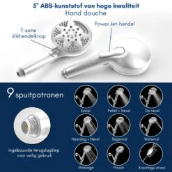 Salvano Douchekop - Waterbesparend - Regendouche - 9 Standen 16 Salvano Douchekop - Waterbesparend - Regendouche - 9 Standen -Badkamer Wijs 1200x1200 3123