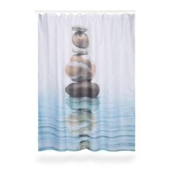 Relaxdays Douchegordijn Stenen Water 180 X 180 Cm - Anti-schimmel Badkamer Gordijn - Bad -Badkamer Wijs 1200x1200 3162