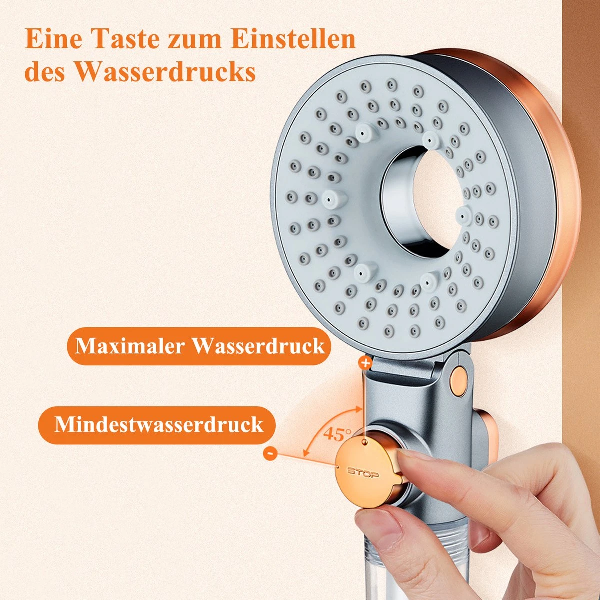 Douchekop - Regendouche Kop - Handdouche Met Hoge Druk - Blazelife Ionische Douchekop - Doucheslang - Dubbele Draaibaar - RVS - Met Slang En Houder 4 Douchekop - Regendouche Kop - Handdouche Met Hoge Druk - Blazelife Ionische Douchekop - Doucheslang - Dubbele Draaibaar - RVS - Met Slang En Houder - Afbeelding 2