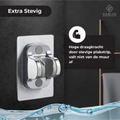 Douchekophouder Chroom Zelfklevend – Verstelbaar – Handdouchehouder – Douchekop Houder Zonder Boren -Badkamer Wijs 1200x1200 3183