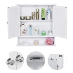 Badkamerkastje Met Twee Spiegels Als Deuren - Inclusief Open Plankje - 56x13x58cm - Wit 8 Badkamerkastje Met Twee Spiegels Als Deuren - Inclusief Open Plankje - 56x13x58cm - Wit -Badkamer Wijs 1200x1200 321
