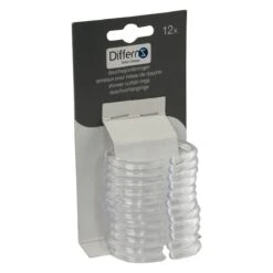 Differnz Douchegordijnringen - Transparant - Kunststof - 6 X 4 Cm - 12 Stuks -Badkamer Wijs 1200x1200 3232