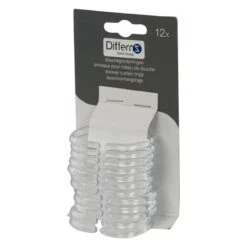 Differnz Douchegordijnringen - Transparant - Kunststof - 6 X 4 Cm - 12 Stuks -Badkamer Wijs 1200x1200 3233