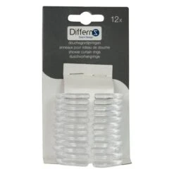 Differnz Douchegordijnringen - Transparant - Kunststof - 6 X 4 Cm - 12 Stuks -Badkamer Wijs 1200x1200 3234