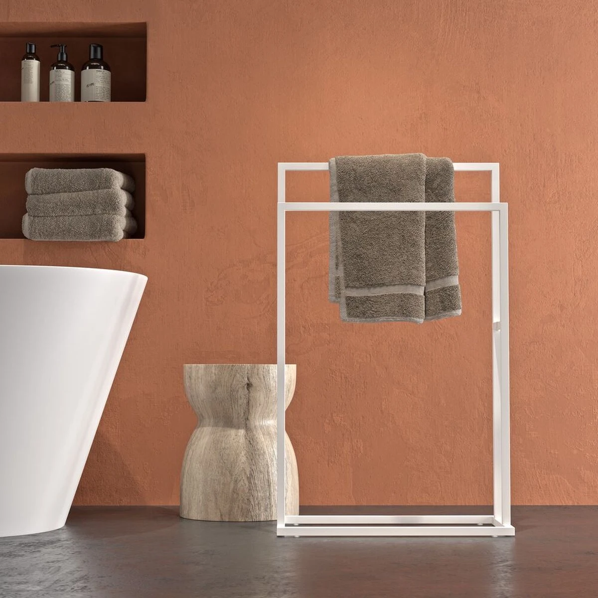 Sealskin Carré - Handdoekrek Vrijstaand - Wit 7 Sealskin Carré - Handdoekrek Vrijstaand - Wit - Afbeelding 5