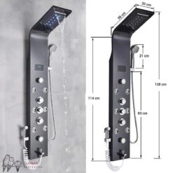 Douchepaneel Met Massage - Regendouche - Massage Jets - Waterval Douche - Met Thermostaatkraan En Handdouche - Zwart - Opbouw - Douchekop - Flanner® 13 Douchepaneel Met Massage - Regendouche - Massage Jets - Waterval Douche - Met Thermostaatkraan En Handdouche - Zwart - Opbouw - Douchekop - Flanner® -Badkamer Wijs 1200x1200 3249