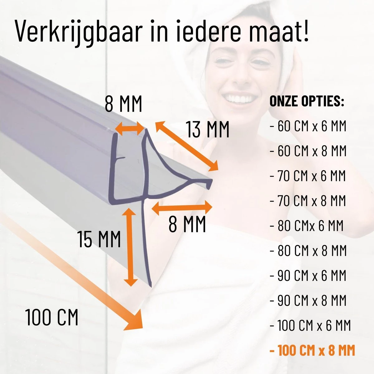 Simple Fix Douchestrip - Douchedeurafdichting - Dorpel - Waterkering - Lekstrip - 100cm Lang - 8mm Glasdikte 7 Simple Fix Douchestrip - Douchedeurafdichting - Dorpel - Waterkering - Lekstrip - 100cm Lang - 8mm Glasdikte - Afbeelding 5