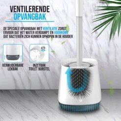 Strex Toiletborstel Siliconen Met Houder - Sneldrogend, Hygiënisch & Antibacteriële Werking - WC Borstel - Toilet Borstel Houder -Badkamer Wijs 1200x1200 326