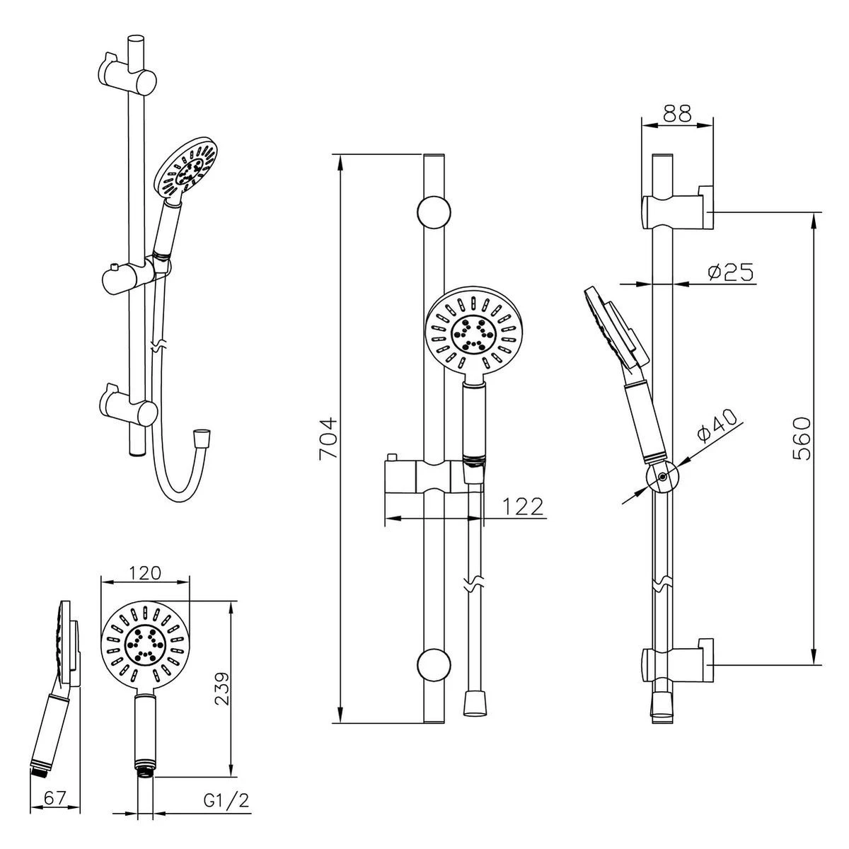Tiger Tyne Doucheset - Douchekop Ø 12 Cm - Inclusief Comfort Water Saver - 3 Standen - Mat Zwart 17 Tiger Tyne Doucheset - Douchekop Ø 12 Cm - Inclusief Comfort Water Saver - 3 Standen - Mat Zwart - Afbeelding 15