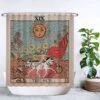 Ulticool Douchegordijn - Zon Natuur Bloemen Tarot Horoscoop Vintage Retro - 180 X 200 Cm - Semi Transparant - Met 12 Ringen Wit - Anti Schimmel - Multi Color -Badkamer Wijs 1200x1200 3279